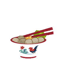 akiaw bakso mangkok ayam indo food akiaw Sticker