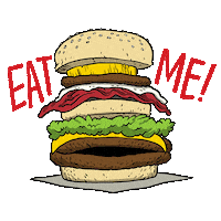 eat me burger Sticker by Madman Films