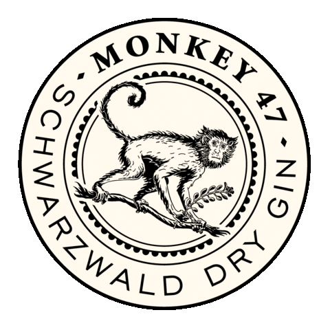 Monkey 47 Grüße Sticker by Monkey 47 Schwarzwald Gin