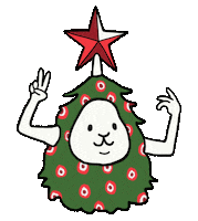 Happy Christmas Tree Sticker by Nick Ybarra