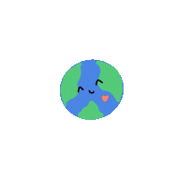 PeachPandaStudio kawaii blue green world Sticker