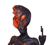 Extra Terrestrial Middle Finger Sticker by The Horror Section