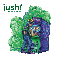 jushpl gaming gamer oldschool mural Sticker