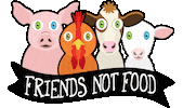 go vegan farm animals Sticker by LisetteArt