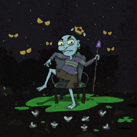 BrettDrawsStuff spooky king forest gnome GIF