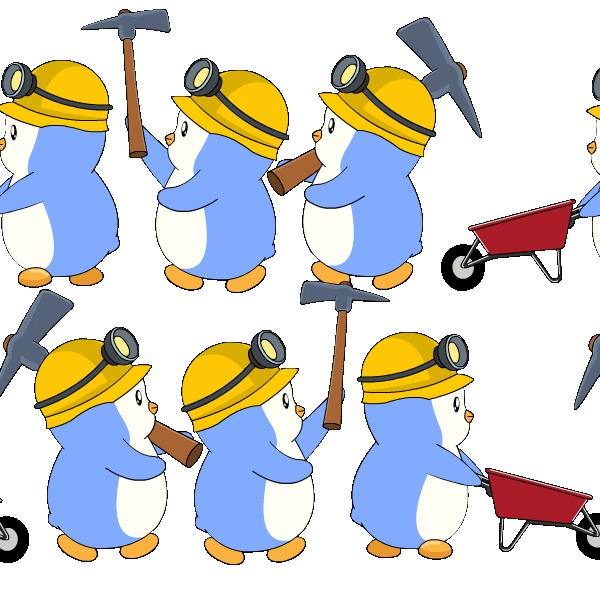 Working Lets Go Sticker by Pudgy Penguins