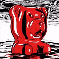 Floating Teddy Bear GIF