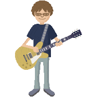 dmaplab music cute man guitar Sticker