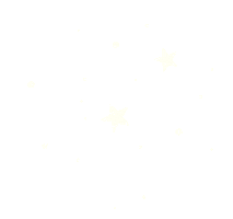 Sticker gif. Scattered white stars and spots twinkle, spin, and glimmer.