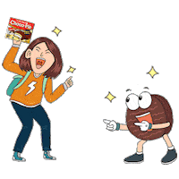 chocolate korea Sticker by Delfi Orion Chocopie