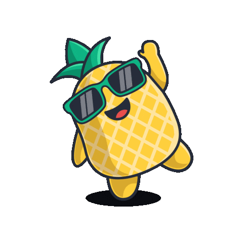 five_pineapples happy excited pineapple volunteer Sticker
