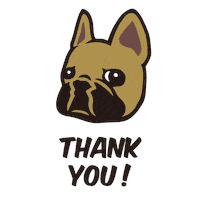 French Bulldog Thank You Sticker by BLIMP