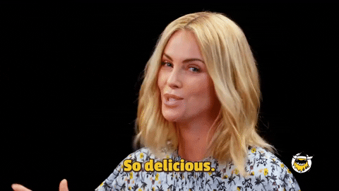 Charlize Theron Hot Ones GIF by First We Feast