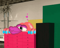 jasonclarke love kiss furniture peekers GIF