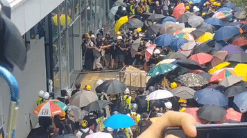 Police Repel Protesters Trying to Force Their Way Into Hong Kong Legislative Building (File)