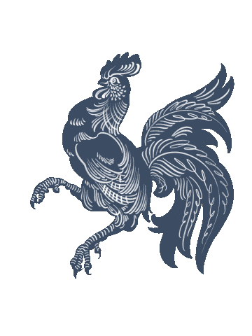 juliettaweimer blue white weiss rooster Sticker