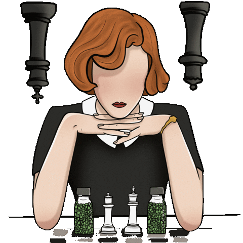 artgabyfernandes netflix chess xadrez queens gambit Sticker