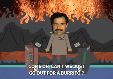 asking saddam hussein GIF by South Park 