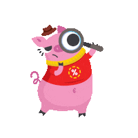 Cuponeria pig desconto porco cupom Sticker