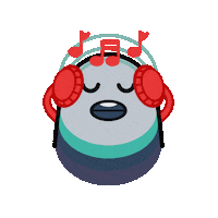 ColorCrewStudios music bird birds headphones Sticker