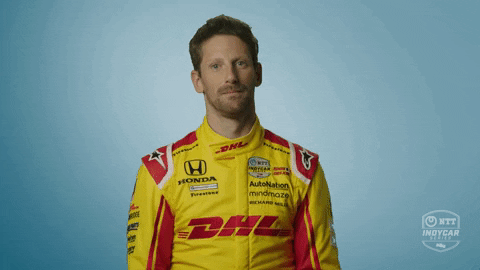 Romain Grosjean Shrug GIF by INDYCAR