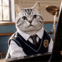 Pretending Tabby Cat GIF