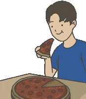 Pizza Eating Sticker