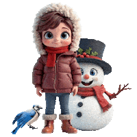 Boys Girls Snowman Sticker
