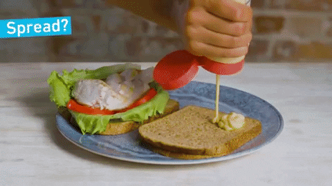 nandosaus giphygifmaker bread sandwich mayo GIF