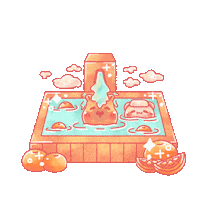 TONESHIEEE orange spa capybara hot spring Sticker