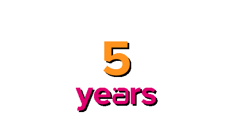 Gif celebrating 5 years in business