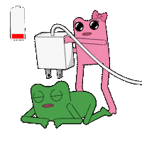 Charging Up Running On Empty Sticker by fwogs
