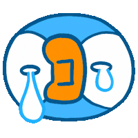 fatboykongkee sad blue cry penguin Sticker