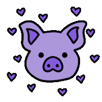 Porky Pig Hearts Sticker by The Clay Drop