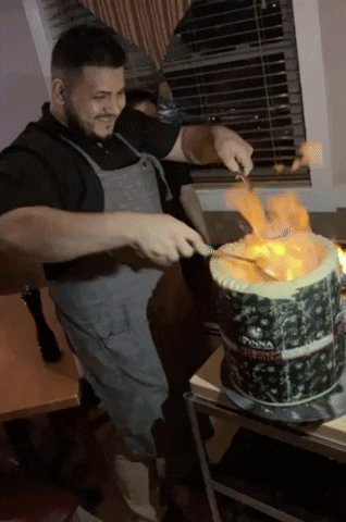 risottorestaurant giphygifmaker food fire new york GIF