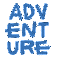 very_lindsey blue adventure lettering handlettering Sticker