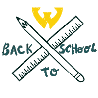 Back To School Gold Sticker by Wayne State University