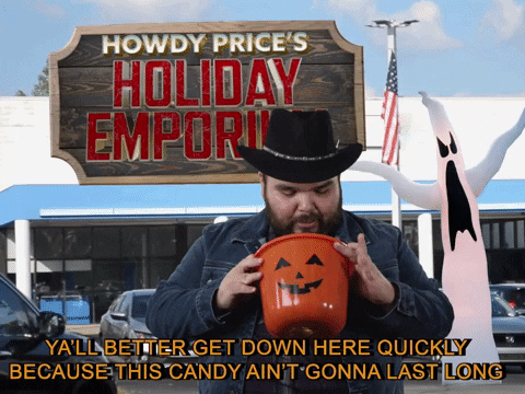 HowdyPrice giphyupload halloween eat candy GIF