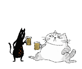 niuniulan giphyupload cat celebrate beer Sticker