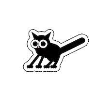 Black Cat Cartoon Sticker by CentrumNaukiKopernik