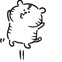 Happy White Tiger Sticker by yoyoyon