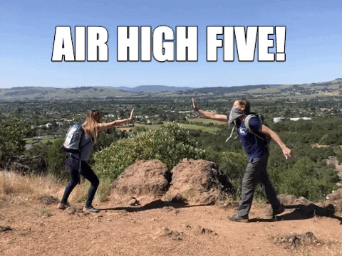 weekendsherpa giphygifmaker air high five weekend sherpa GIF