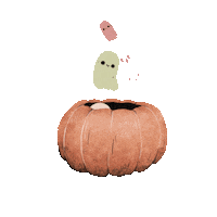 Ghost Pumpkin Sticker by Tatiana