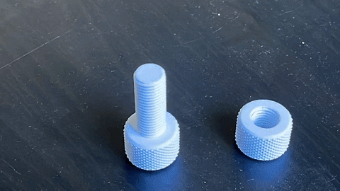 mirontoli 3d print bolt nut GIF