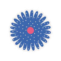 bymartioska happy pink flower happy spring Sticker