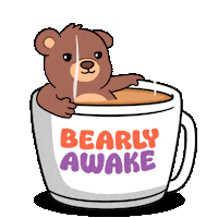 Good Morning Coffee Sticker by BEARISH