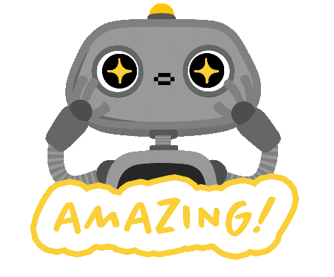 Robot Wow Sticker by cabuu