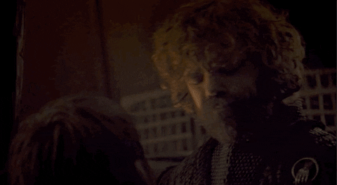 game of thrones tyrion and jaime hug GIF by Vulture.com
