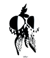 black and white spinning STICKER by Miron