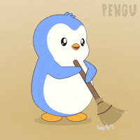 Penguin Cleaning GIF by Pudgy Penguins